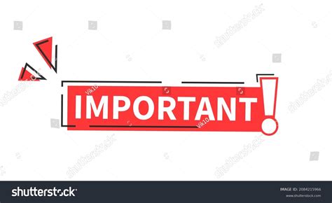 Red Vector Illustration Banner Important Exclamation Stock Vector