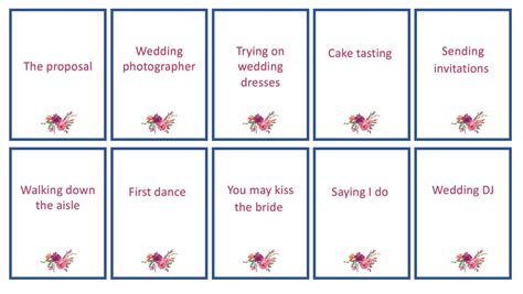 Wedding Charades Game Pictionary Cards Unique Bridal Shower Etsy