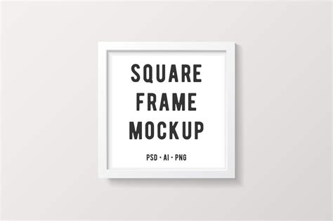 White Square Frame Mockup Print Templates ~ Creative Market