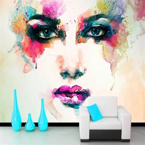 Modern Abstract Art Mural Wallpaper 3d Hand Painted Cool Colorful