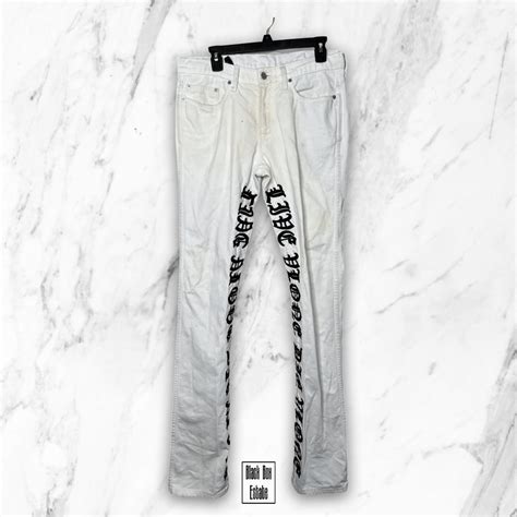 Vlone Vlone Old English Jeans White M 30 32 Grailed