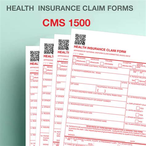 Cms 1500 Health Insurance Paper Claim Forms 0212 Free Priority