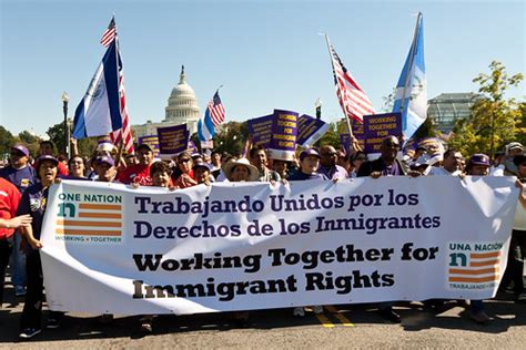 Immigrant Rights A Group Of Marchers Moves From The US Cap Flickr