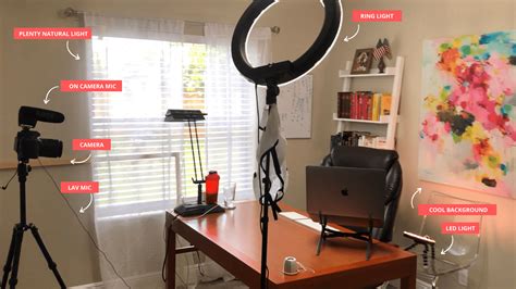 Youtube Studio Setup In Bedroom Home Office Equipment Lighting And