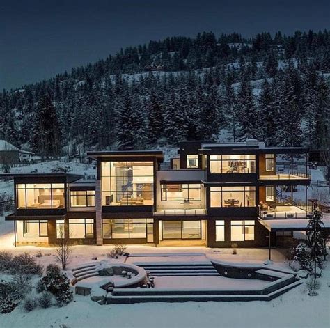 Luxrealist On Instagram Stunning Glass Mansion On The Side Of A Snowy