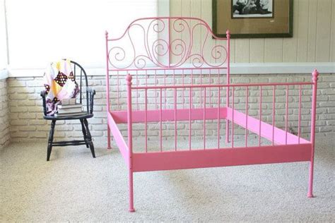 Bright Pink Metal Bed Frame Full Size Etsy Metal Bed Frame Full