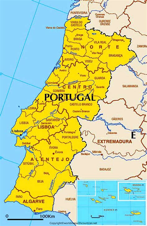 Free Printable Map Of Portugal Printable Templates
