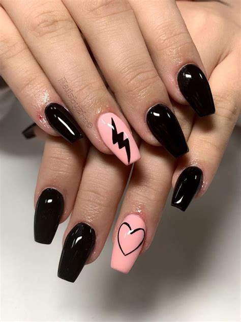 40 Simple And Edgy Black Nails Ideas That Youll Fall In Love With