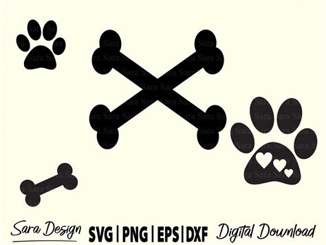 Dog Bone Svg Dog Bone Png Dog Paw Svg File For Cricut Etsy