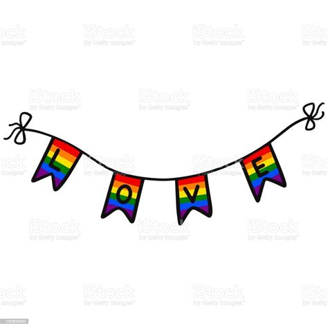 lgbt flag garland of bright flags on a white background vector illustration of rainbow flags