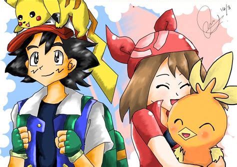 Ash And May Pokemon By Pixxyie On Deviantart