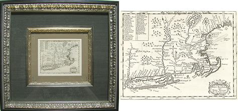 A New Map Of New England And New York Framed Art Source International