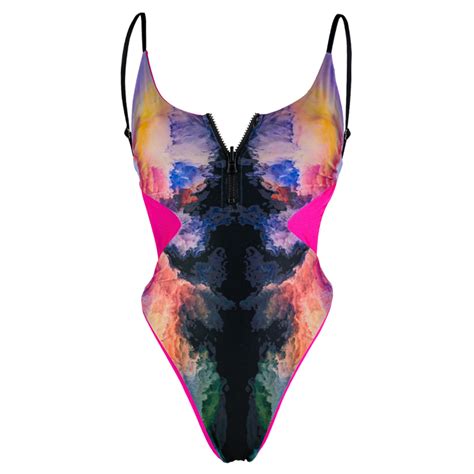 Satellite Island One Piece Swimsuit In Galaxy Flamingo Reversible