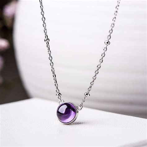 Buy Real Amethyst Pendant Necklace For Women Simple