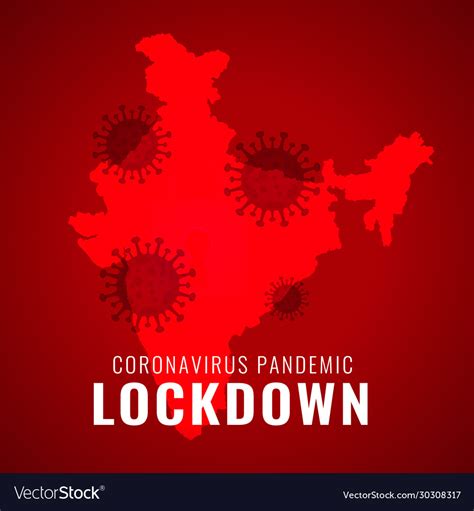 Coronavirus Covid19 19 Pandemic India Lockdown Vector Image