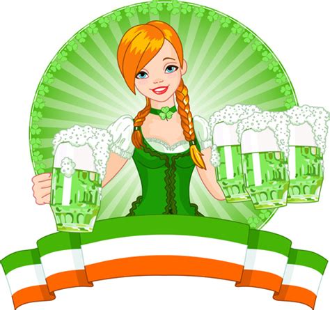 Girl With Beer Oktoberfest Vector Vectors Graphic Art Designs In