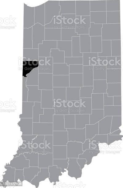 Location Map Of The Warren County Of Indiana Usa Stock Illustration