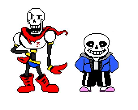 The Great Papyrus And Sans The Skeleton Pixel Art Maker