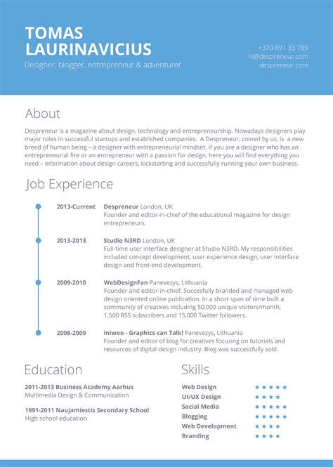 You can use them in any resume format: Free Minimal Resume PSD Template