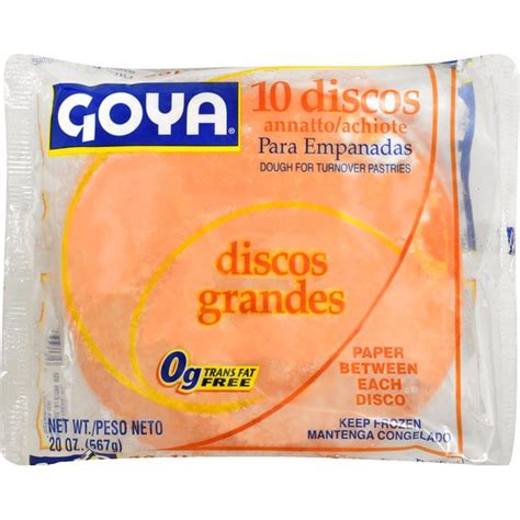 Goya Empanada Discos Dough For Turnover Pastries With Color Large 10