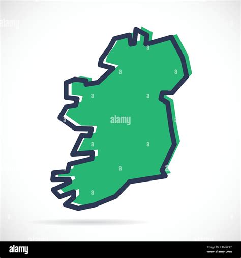 Stylized Simple Outline Map Of Ireland Stock Vector Image And Art Alamy