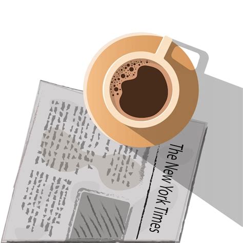 Premium Vector Vector Coffee Illustration Newspaper Glasses