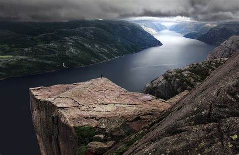 Nature Landscape Preikestolen Norway Fjord Mountain