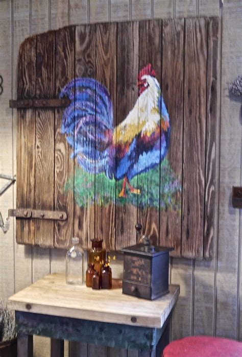 Rooster Painting On Barn Door Rooster Painting Rooster Art Chicken Art