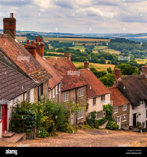 The Famous Gold Hill In Shaftesbury Dorset England Britain Uk