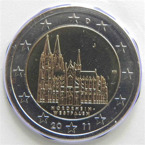 Germany 2 Euro Coin 2011 North Rhine Westphalia Cologne Cathedral