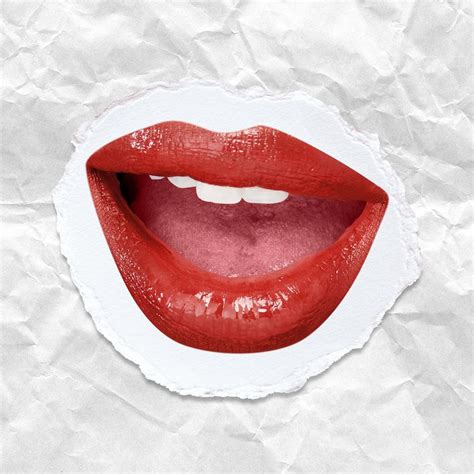 Playful Red Lips Psd With Teeth Free Psd Rawpixel