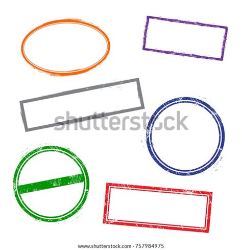 Stamps Frames On White Background Six Stock Vector Royalty Free