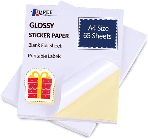 Amazon Com Sheets Glossy Sticker Paper A Self Adhesive Sticker
