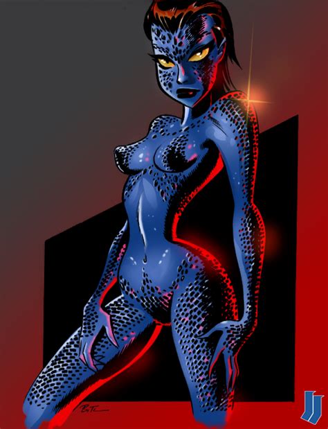 Rule 34 1girls Blue Skin Bruce Timm Female Female Only Marvel Mystique Red Hair Solo Tagme X