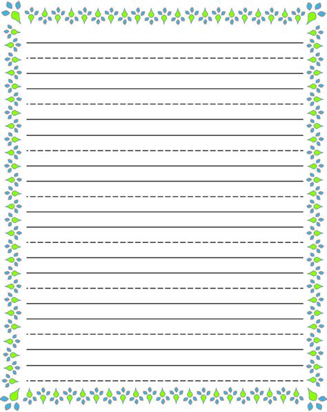 Free Printable Stationery For Kids Free Lined Kids Writing Paper