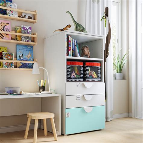 We've all encountered an ikea bookcase at some point of our lives. SMÅSTAD / PLATSA Bookcase - white pale turquoise/with 3 ...