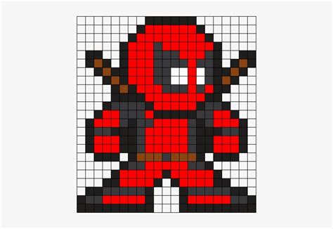 Deadpool Perler Bead Pattern Bead Sprite Deadpool Pixel Art Grid