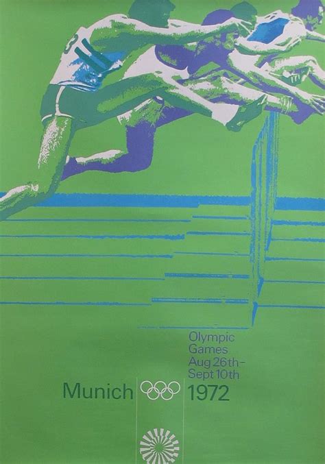 1972 Munich Olympics Poster Track And Field Drawing By Otl Aicher