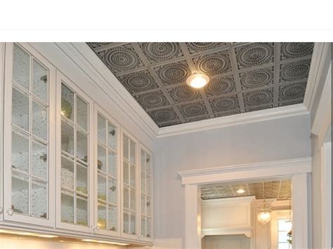 See more ideas about tin ceiling tiles, tin ceiling, ceiling tiles. Faux Tin Decorative Ceiling Tiles in Butlers Pantry