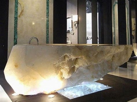 Priced 1 million euros, the astonishing bath was carved out of a single blo. My bathtub. Carved from a block of brazilian Quartz ...