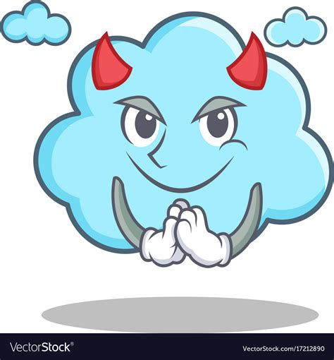 Devil Cute Cloud Character Cartoon Royalty Free Vector Image