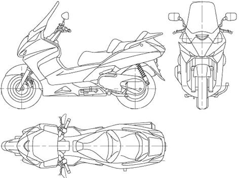 Motorcycle Bike Blueprints For 3d Modeling Blueprints Silver Wings
