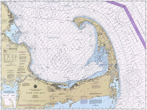 Canvas Cape Cod Bay In Mass Nautical Chart Sailing Map 18x24 Gallery