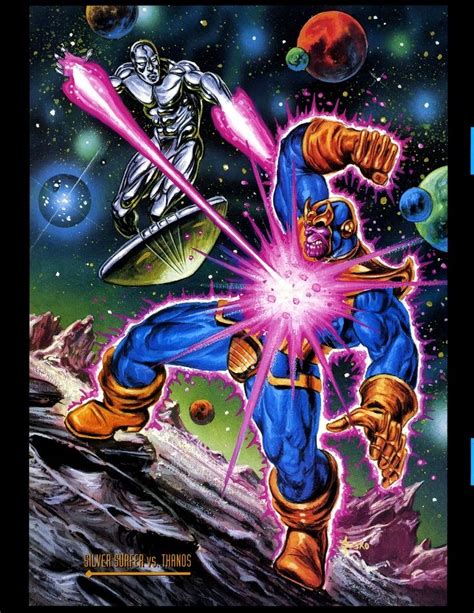 Silver Surfer Vs Thanos By Joe Jusko Marvel Artwork Punisher Marvel