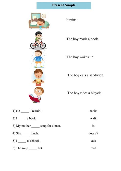 Simple Present Tense Formula Exercises Worksheet Teaching Reading