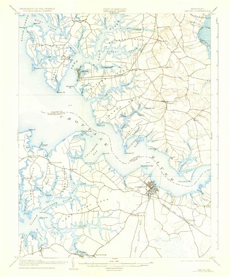 Oxford Maryland 1904 1927 Usgs Old Topo Map 15x15 Quad Old Maps