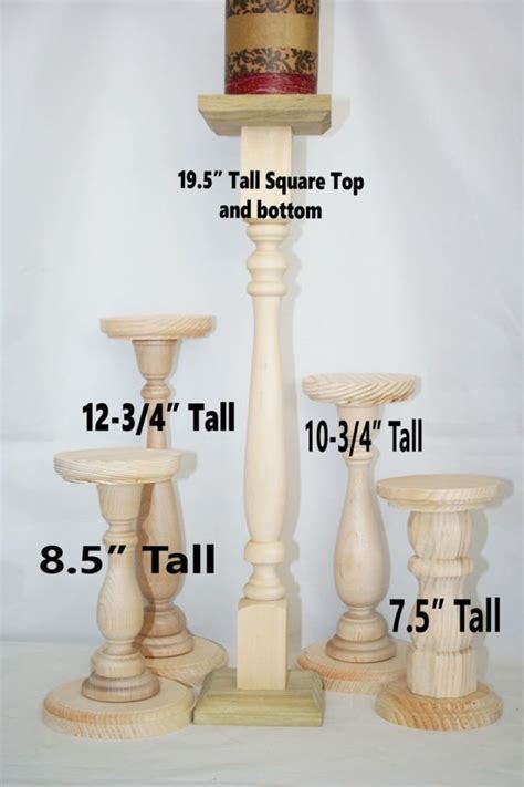 Extra Tall Unfinished Wood Pillar Candlestick Holders Tall Wooden