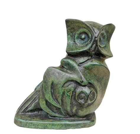A Pair Of Bronze Owls In Art Deco Style Bronze Owl Ornaments