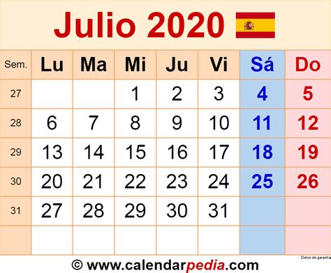 Calendario De Julio Imprimible Y Fondo En 2020 Calend