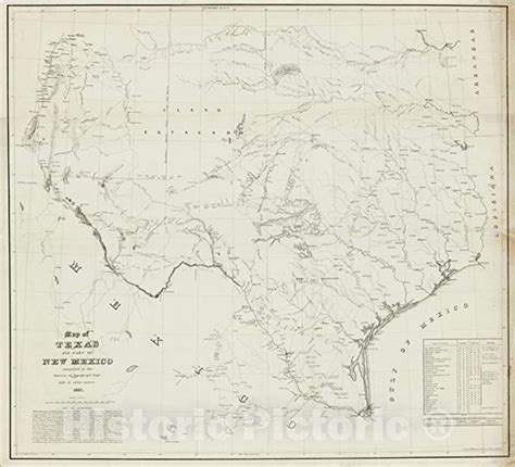 Historic Map Map Of Texas And Part Of New Mexico Compiled
